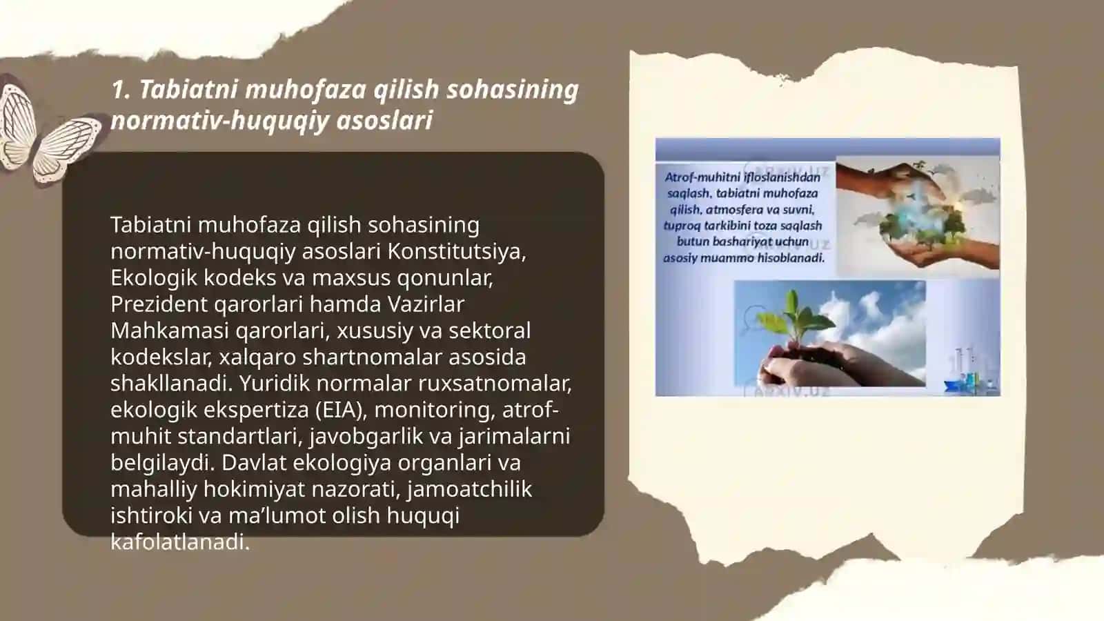 Tabiatni muhofaza qilish masalalarini meʼyoriy hujjatlarda yoritilishi 3