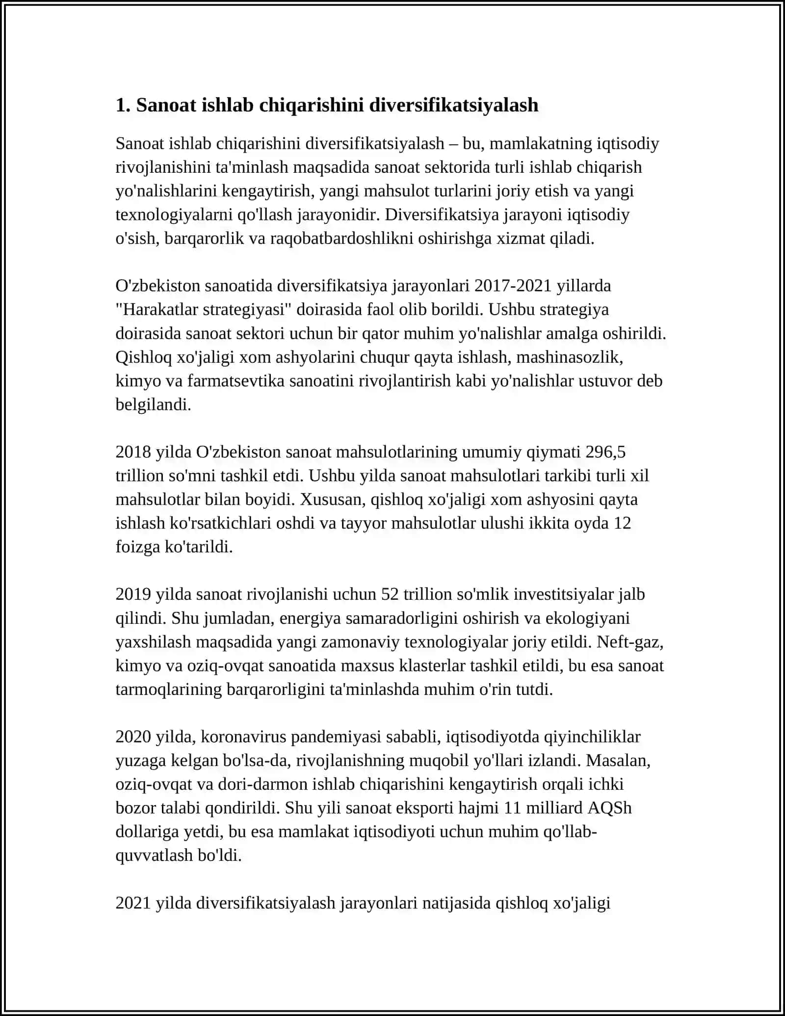 MUSTAQIL ISH Mavzu: SANOAT SETRATEGIYASINI YURUTISH 3