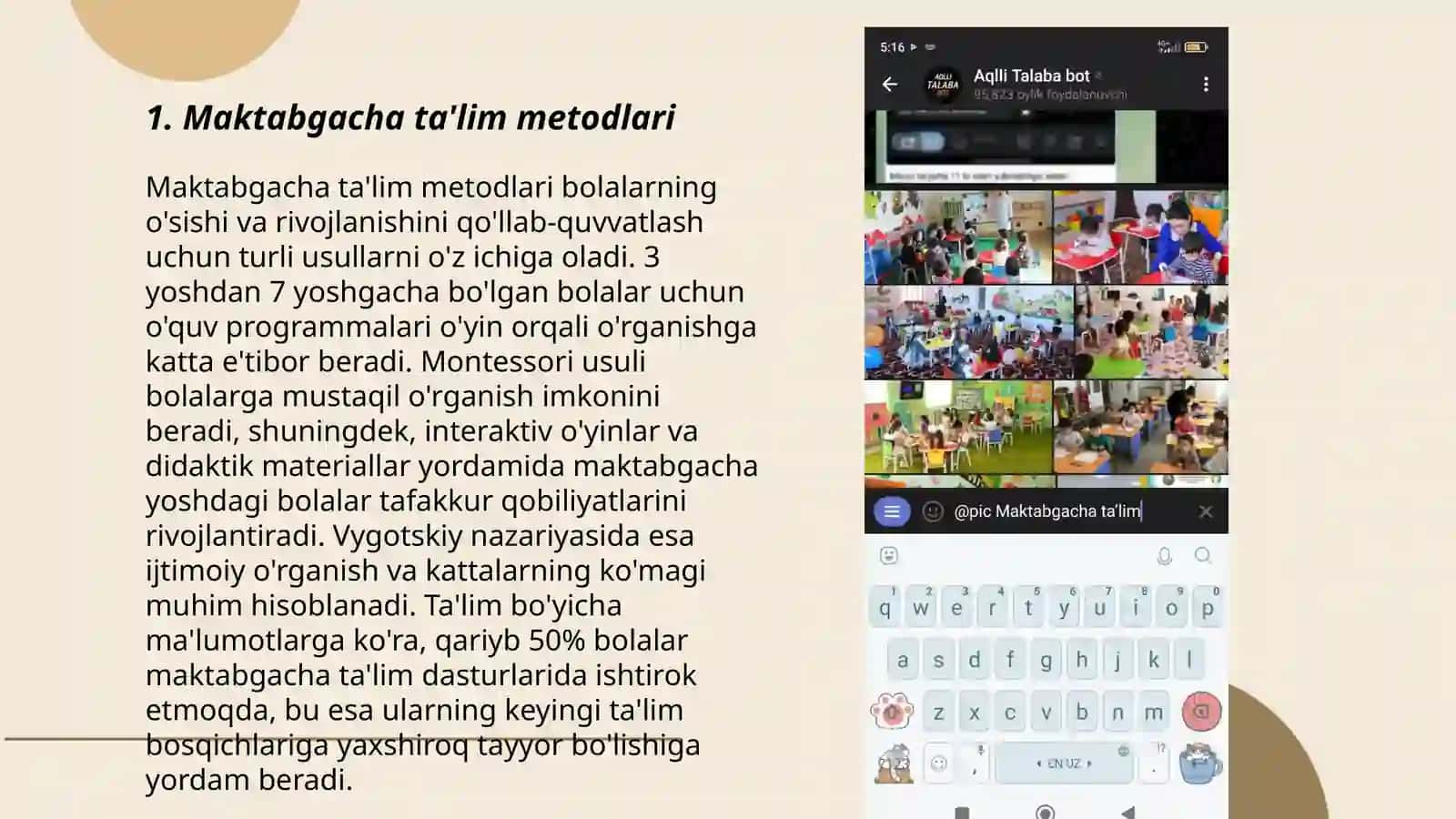 Maktabgacha ta'lim metodlari 3
