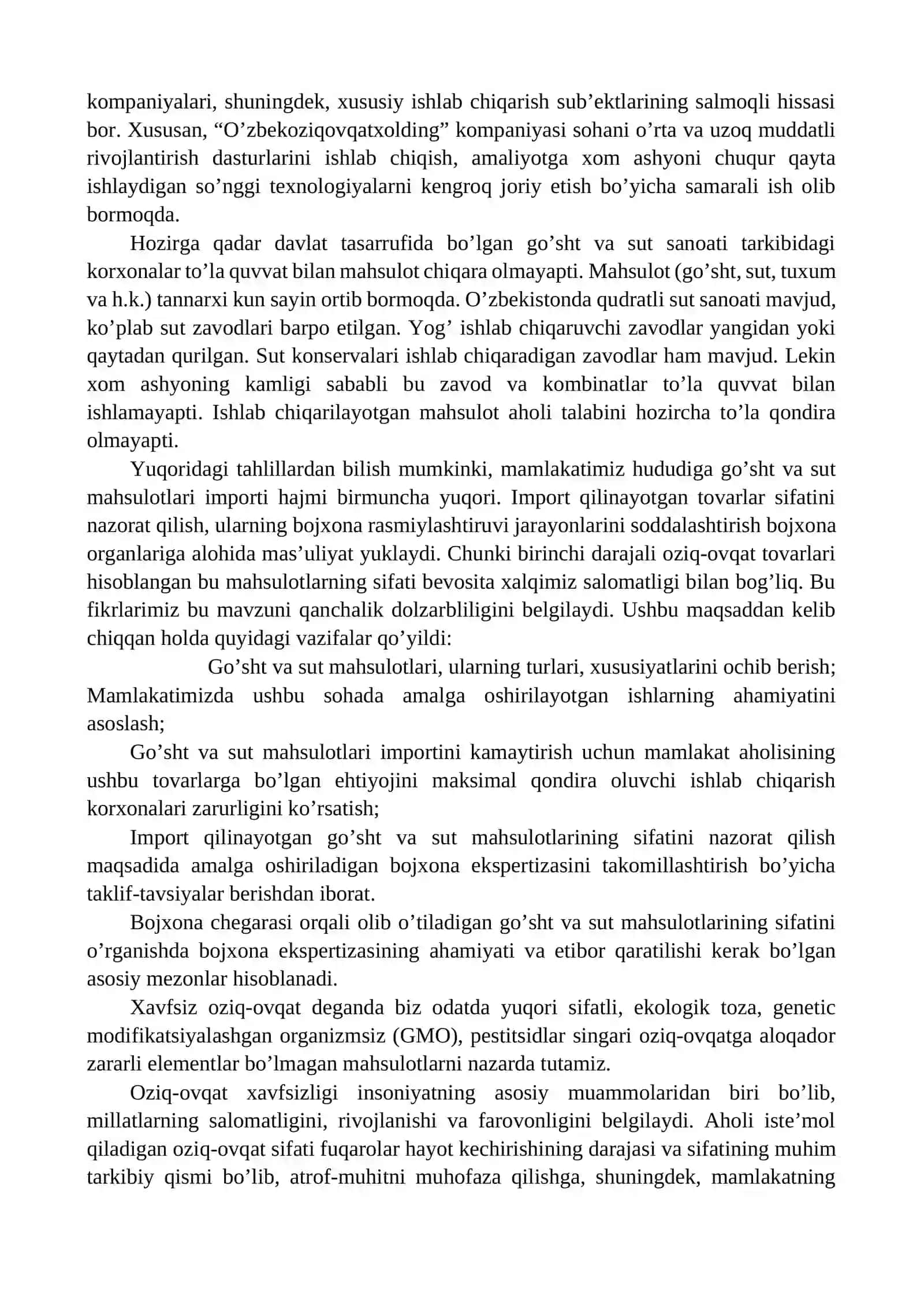 Oziq-ovqat mahsulotining xavfsizligi: muammolar va yechimlar 3