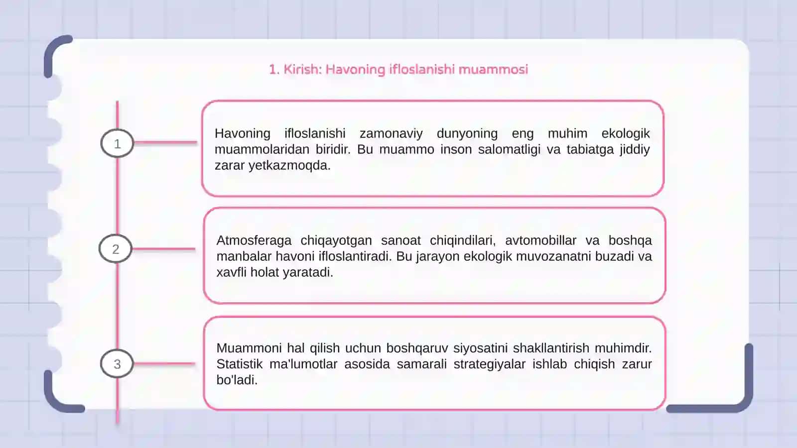 Havoning ifloslanishi bo'yicha boshqaruv siyosati asoslari 3