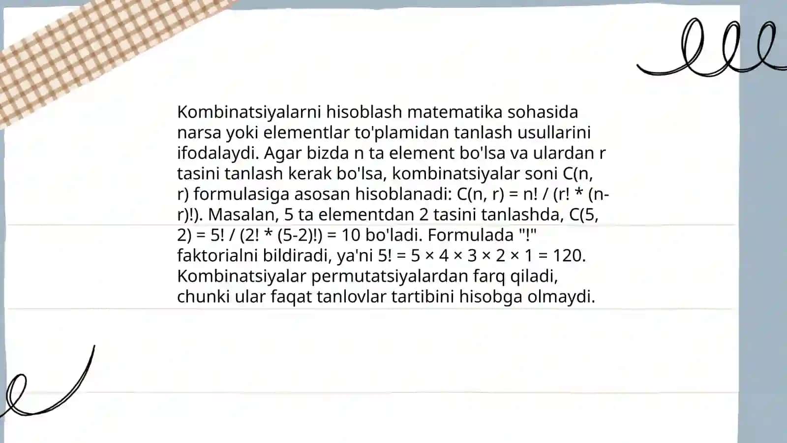 EGMA xalqaro baholash dasturida "Kombinatorika elementlari" mazmun sohasiga oid topshiriqlar 3