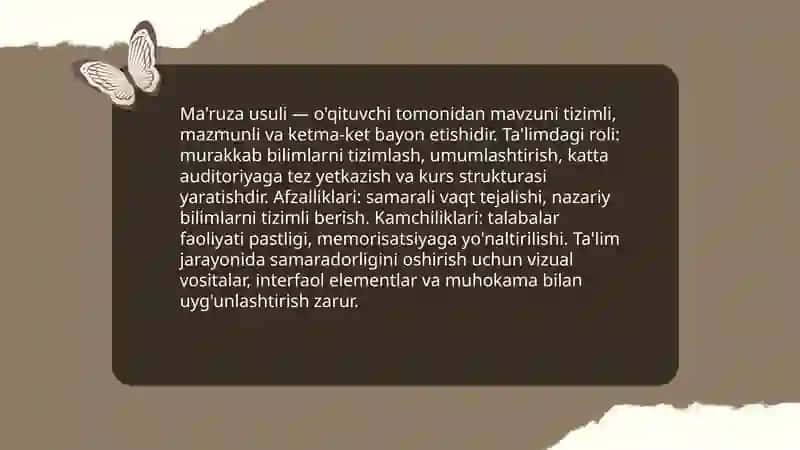 Ma'ruza usuli va uning ta'limdagi roli 3