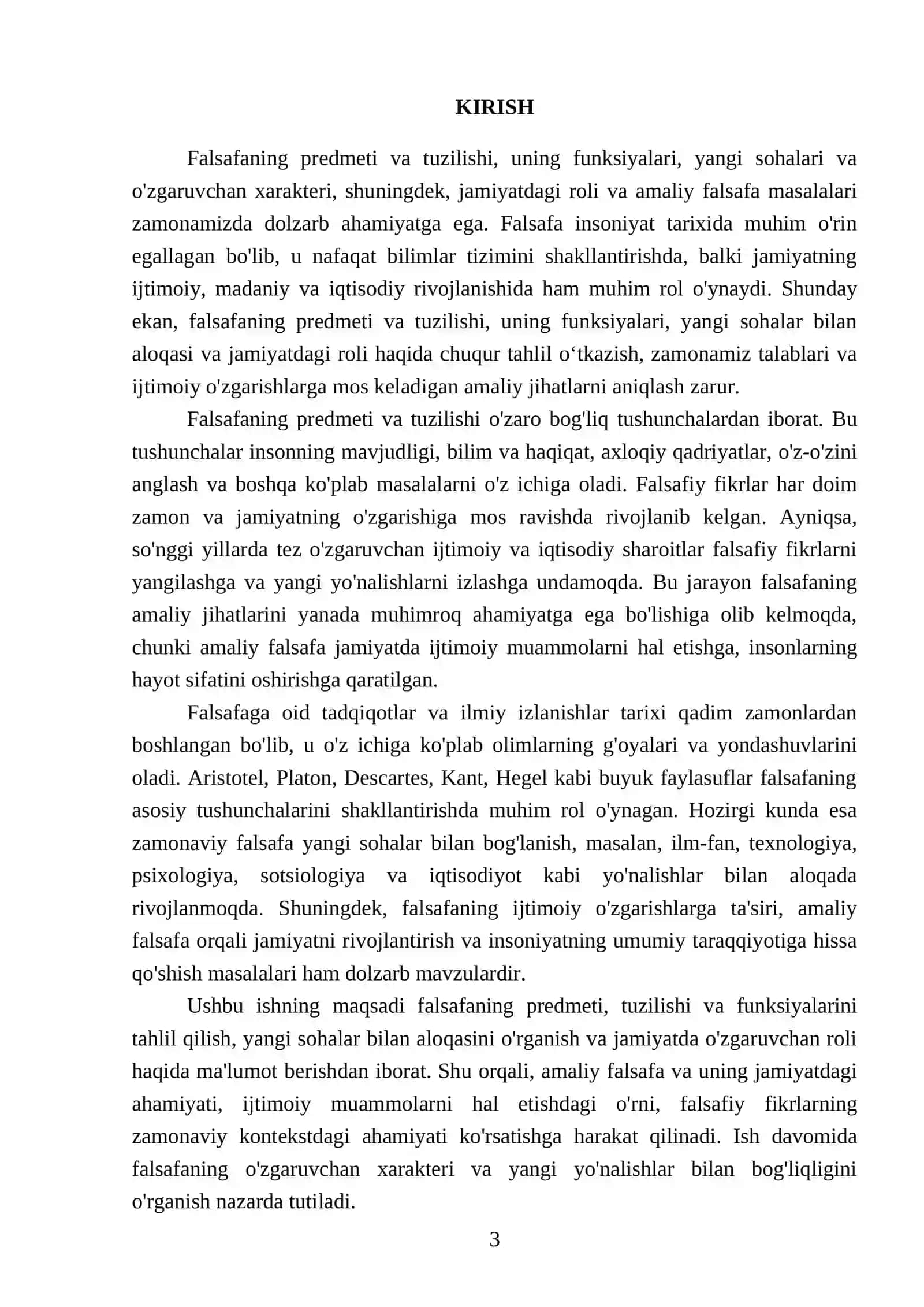 Falsafaning predmeti tuzilishi funksiyalari yangi sohalari va ozgaruvchan harakteri 3