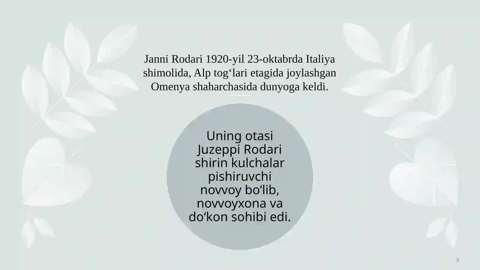 Janni Rodari hayoti va ijodi faoliyati asalari 3