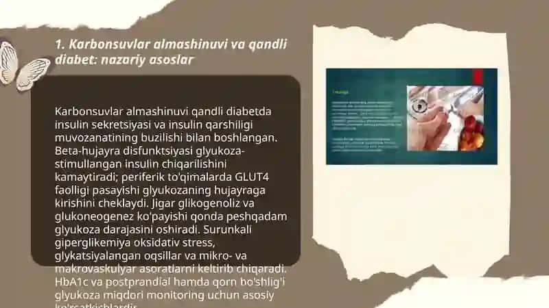 Qandli diabet va uning asoratlarini kelib chiqishida karbonsuvlar almashinuvi buzilishlarining ahamiyati. 3