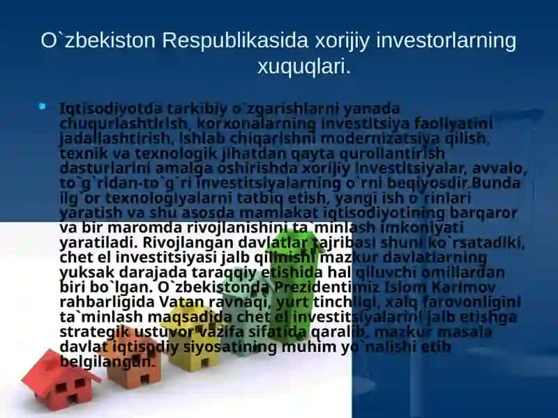Xorijiy investitsiyalar jalb qilish shakllari 3