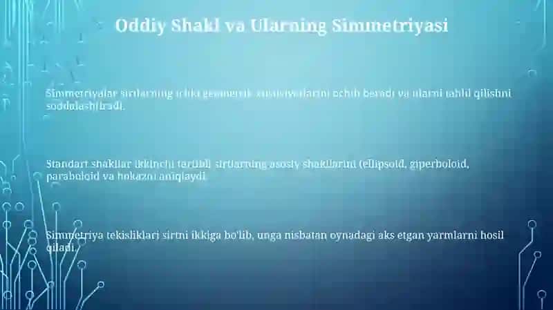2-tartibli sirtlarning urinma tekisligi 3
