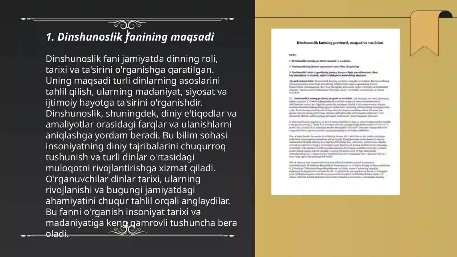Dinshunoslik fani maqsad va vazifalari 3