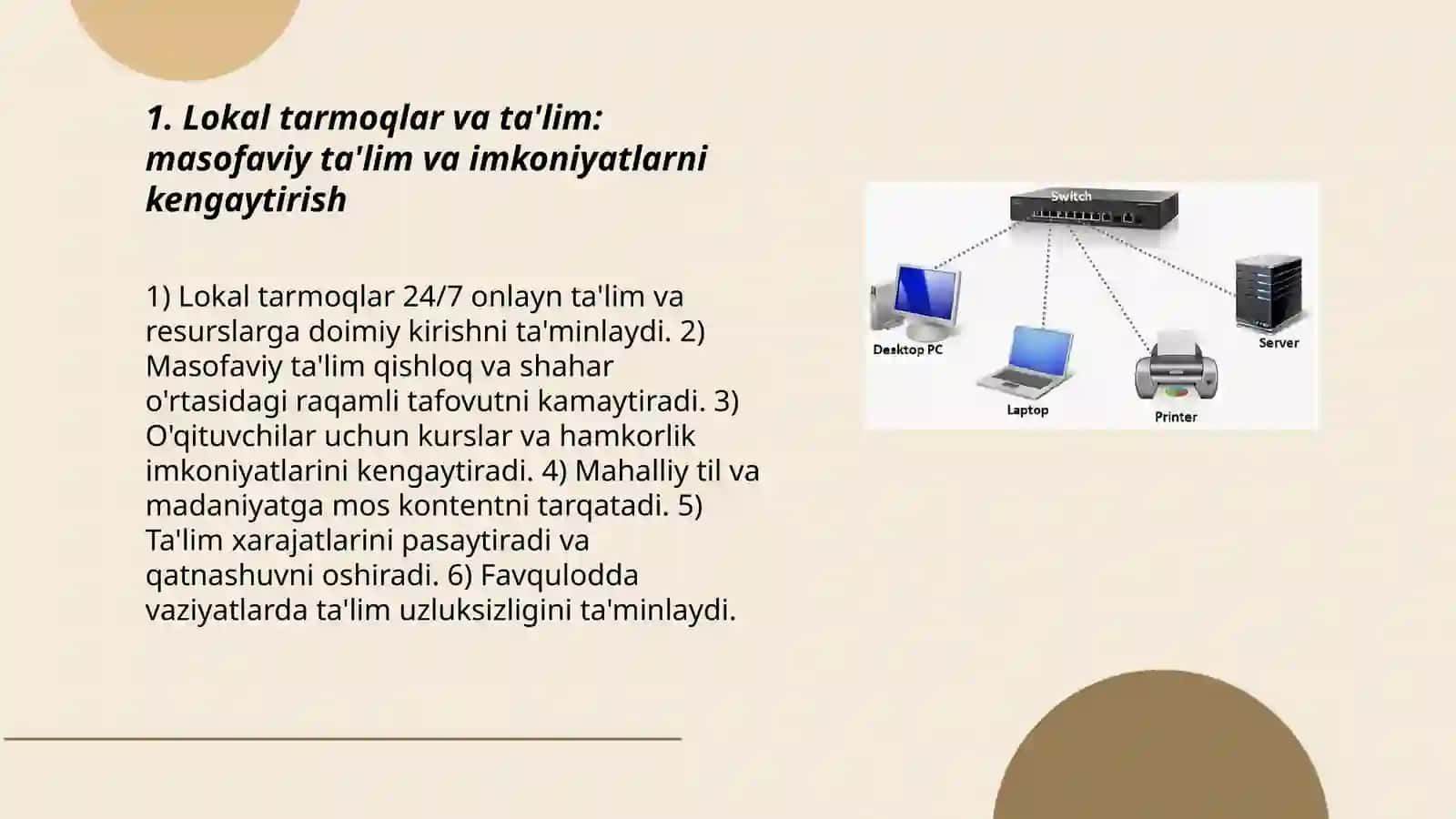 Lokal tarmoqning jamiyat rivojlanishidagi roli va ahamiyati 3