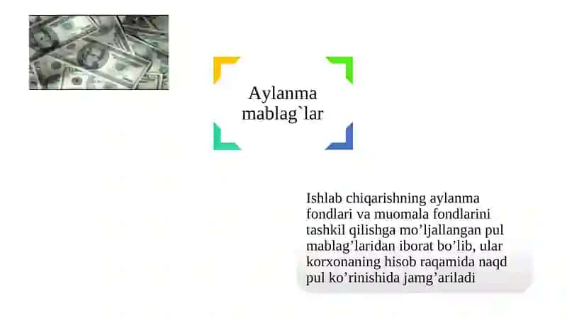 Sanoat ishlab chiqarishi ning aylanma fondlari va mablag’lari 3