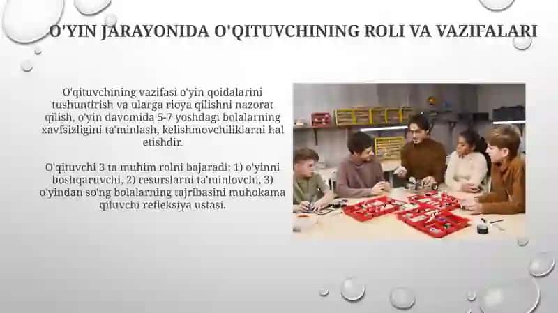 Tarbiyachining o'yin faoliyat mashg'ulotlarini tashkil qilishdagi kompetentligi 3