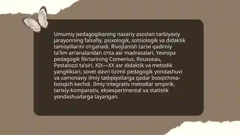 Umumiy pedagogika - talim tarbiya teoriyasi uning ilmiy interativ metodlari 3
