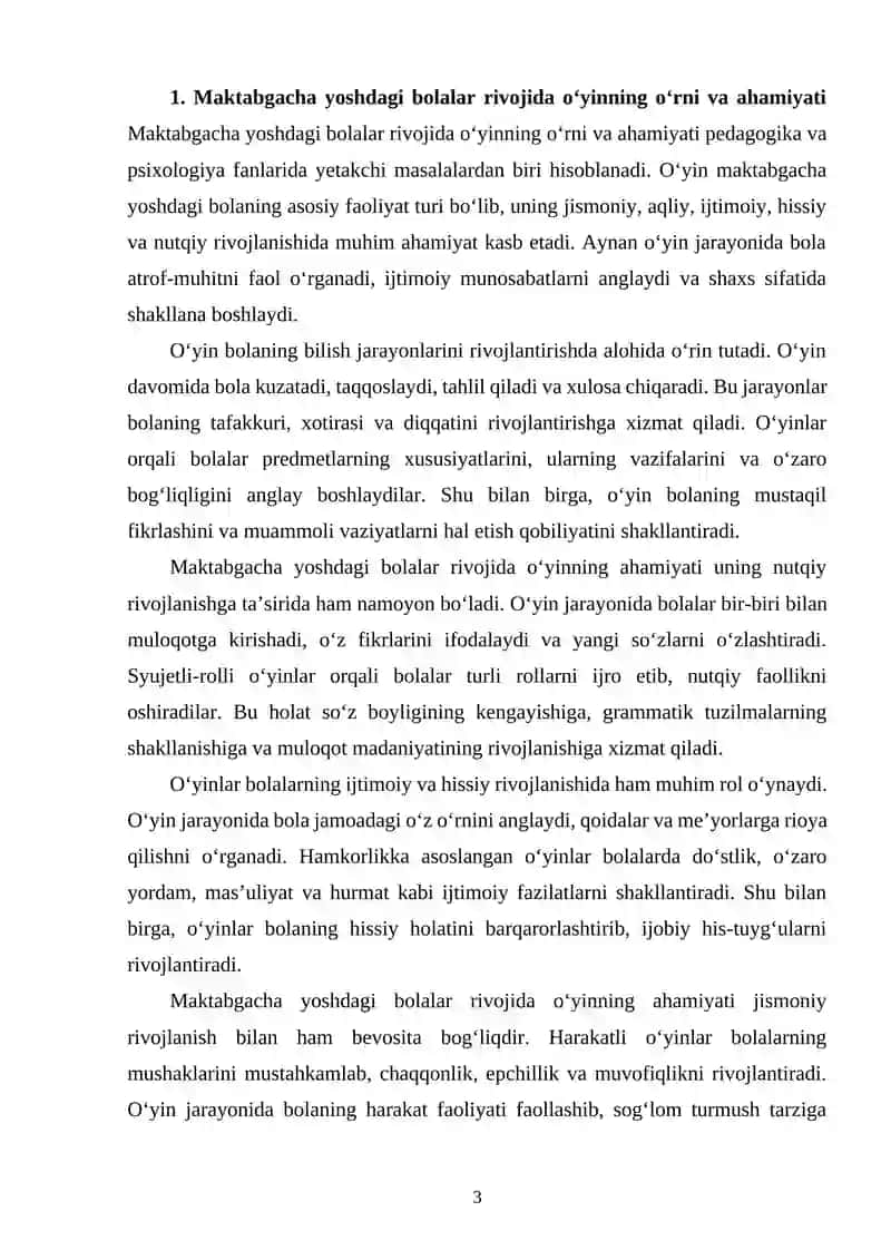 Maktabgacha yoshdagi bolalarga mo’ljallangan o’yinlar 3