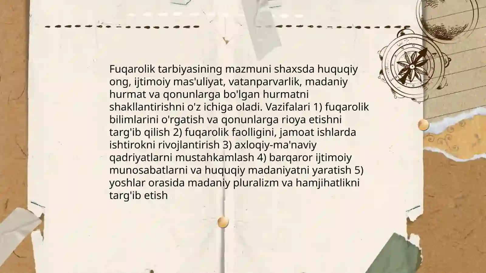 Fuqarolik tarbiyasi.Fuqorolik tarbiyasining maqsad vazifalari va metodlari 3