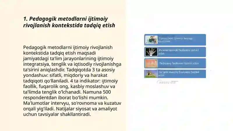Pedagogik metodlarni ijtimoiy rivojlanish kontekstida tadqiq etish 3