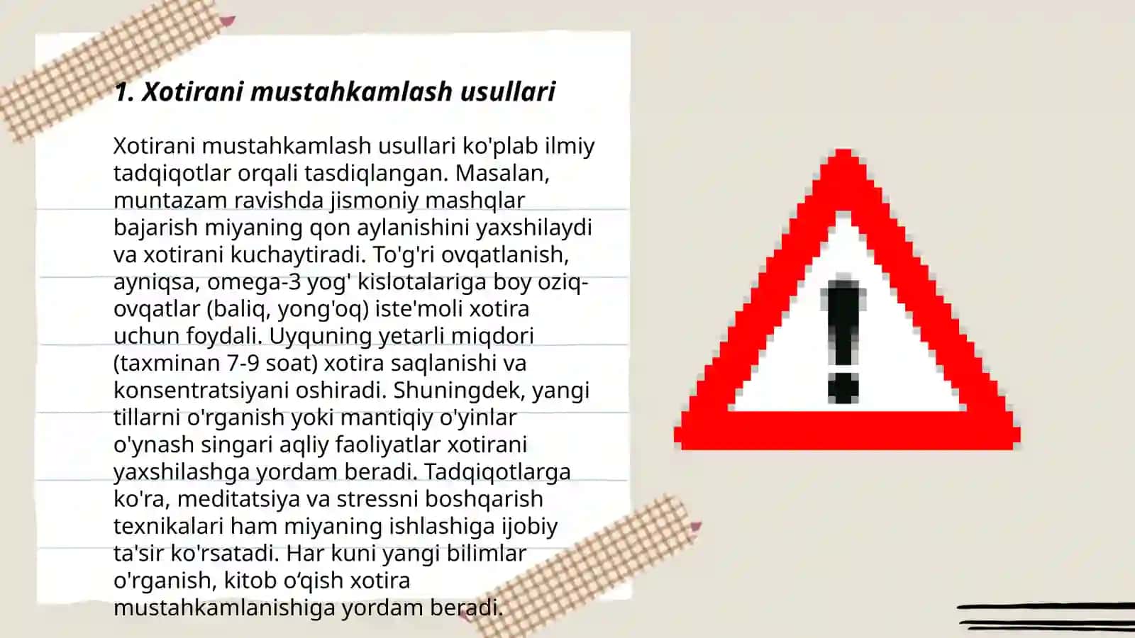 Xotirani mustahkamlash usullari 3