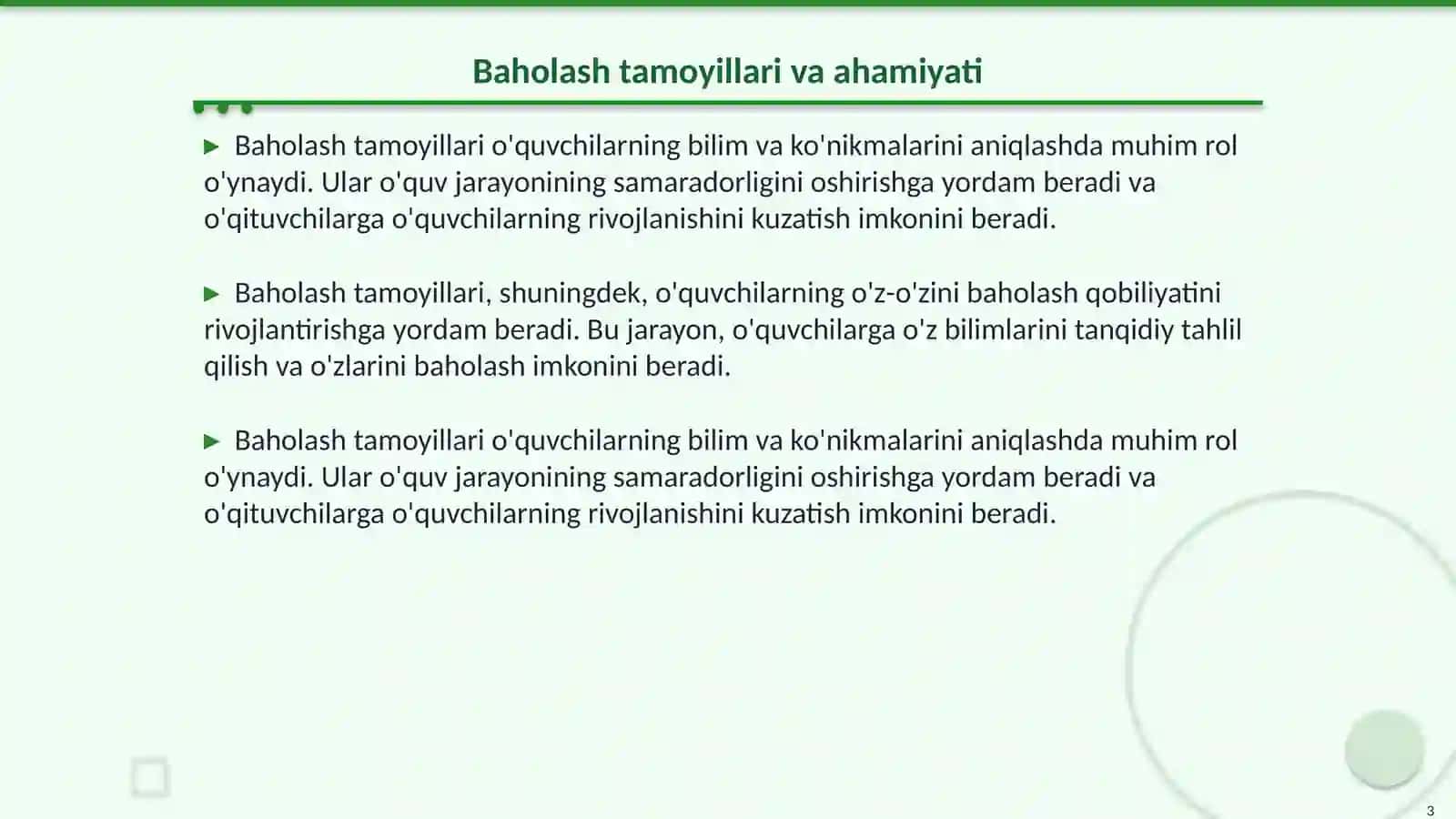 Boshlangʻich sinf oʻquvchilarining bilim, koʻnikma va malakalar tekshirish uchun materiallar tayyorlash 3