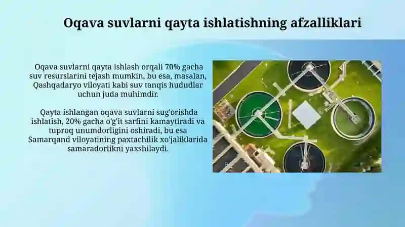 Oqava suvlarni tozalash va ulardan qayta foydalanish 3