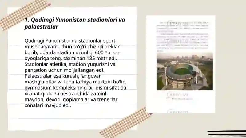 Qadimgi dunyo oʻrta asr va yangi davr sport inshootlari 3