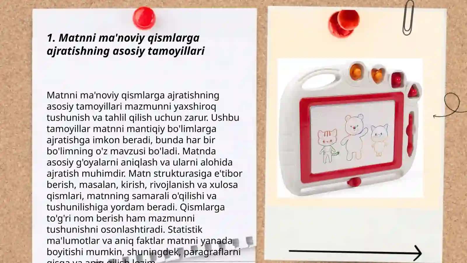 Matnn ma'noviy qismlaarga bo'lish tamoyillari 3