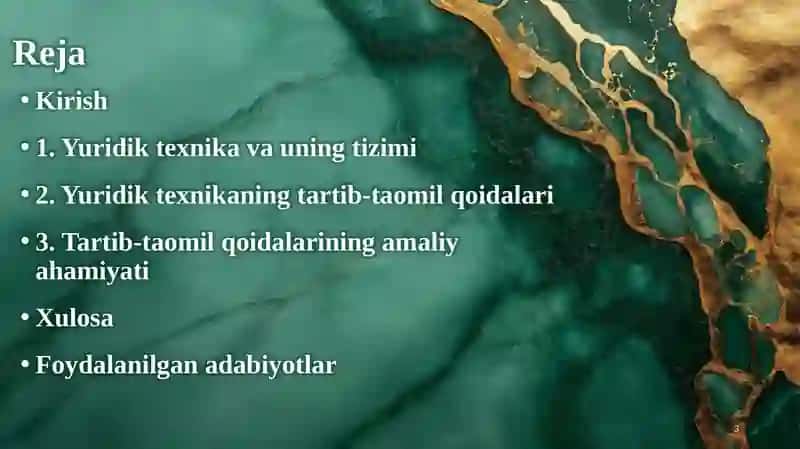 Yuridiktexnikaning tartib-taomil qoidalari 3