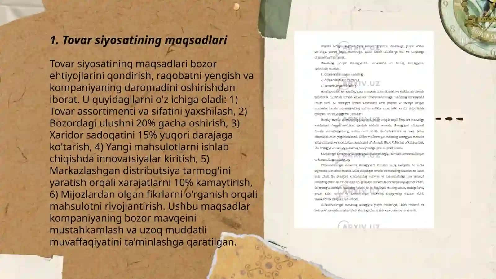 Tovar siyosati 3