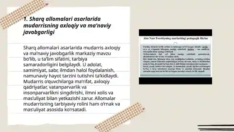 Sharq allomalari asarlarida mudarrislar mehnati toʻgʻrisida ilgʻor pedagogik fikrlar 3