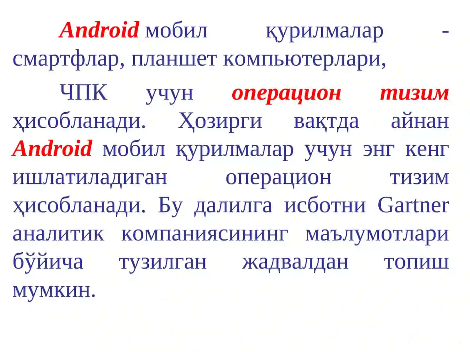 Android операцион тизими учун мобил иловаларни ишлаб чиқишга кириш 3