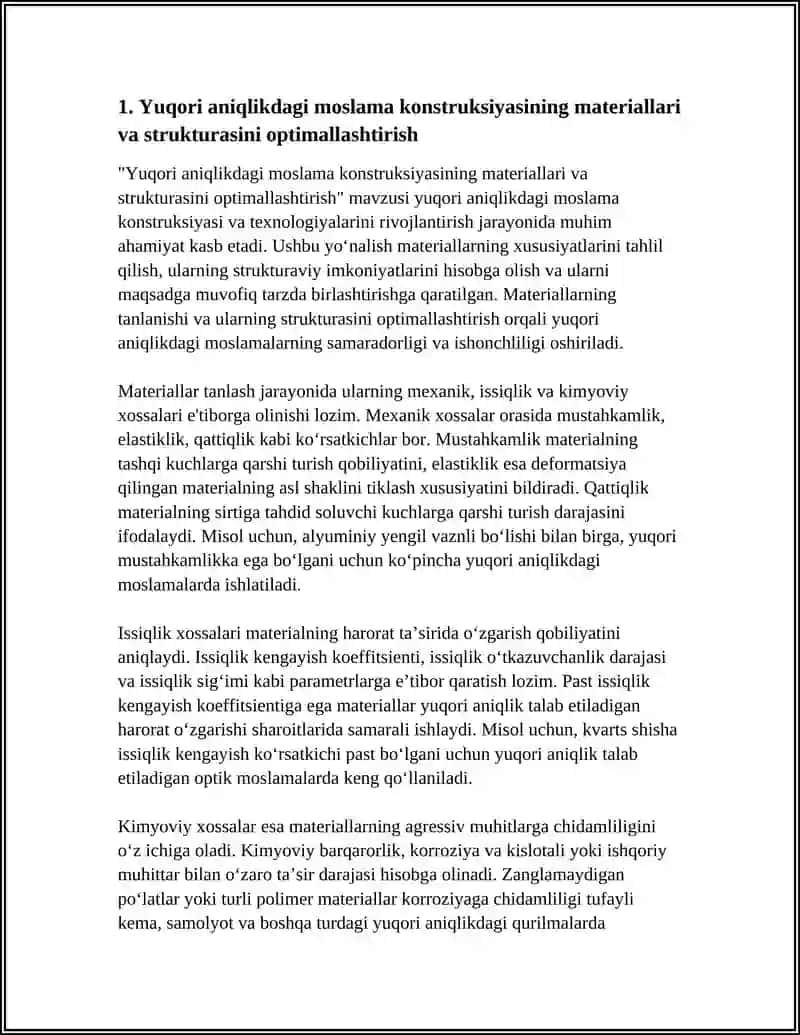 Yuqori Aniqlikdagi Moslama Konstruksiyasi va Texnologiyasini Rivoji 3