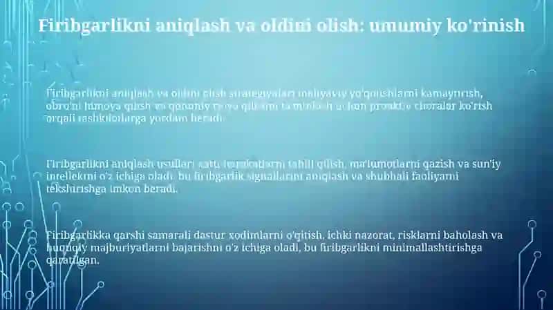 Firibni Aniqlash va oldini olish 3