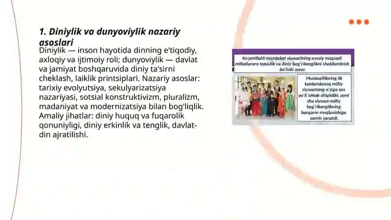 Diniylik va dunyoviylik 3