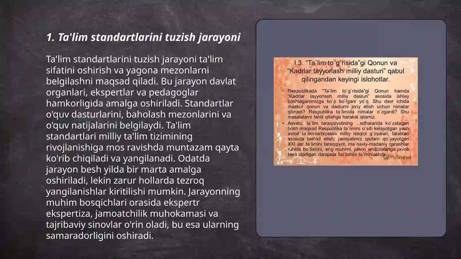 rivojlanish muhitida maktabgacha ta'lim uchun ta'lim standartlarini tashkil etishda ishtirok etuvchi talabalar 3