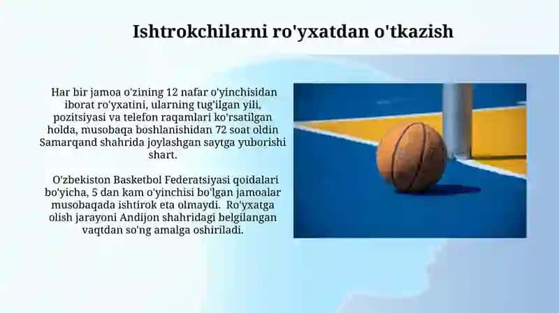 Basketbol òyin qoidalari va musobaqalarni tashkil qilish 3