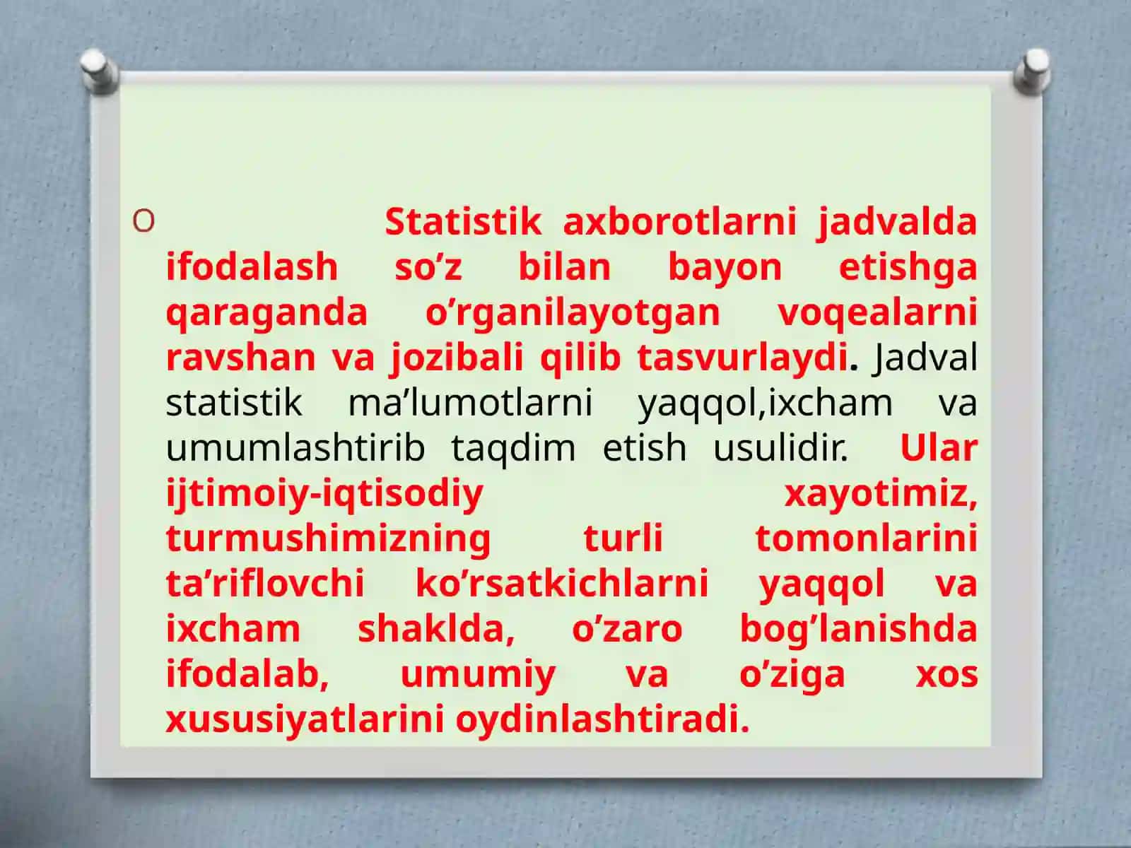 Ijtimoiy iqtisodiy xodisalarni o‘rganishda statistik jadvallarni tuzish va taxlil qilish 3