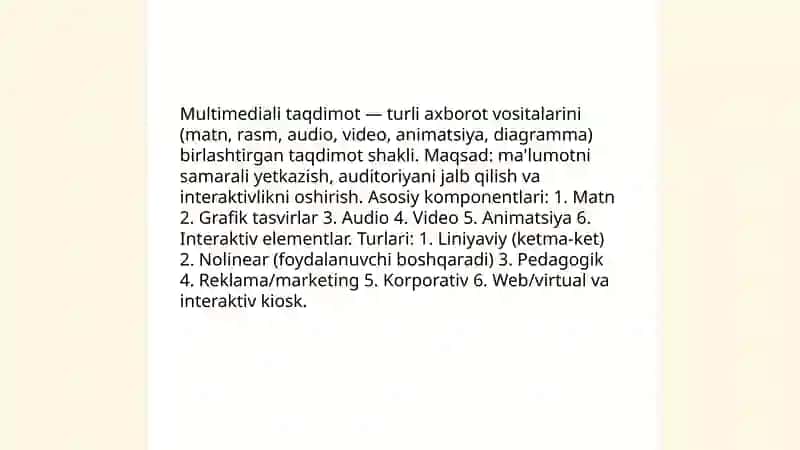 Multimediali taqdimotlar tayyorlash 3