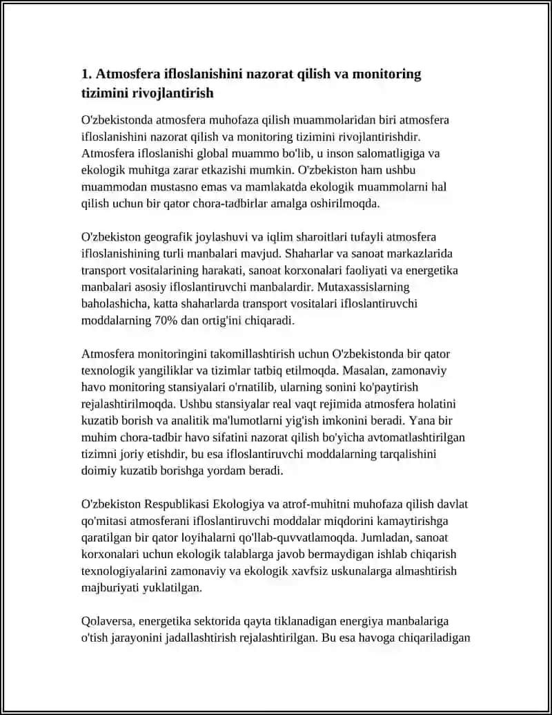 O'ZBEKISTONDA ATMOSFERA MUHOFAZA QILISH MUOMOLLARI 3