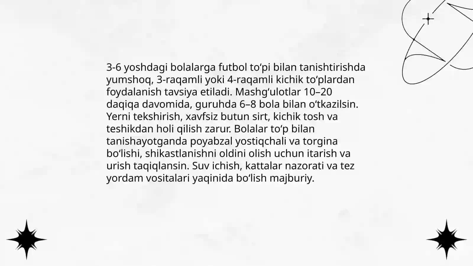 Maktabgacha yoshdagi bolalarga futbol oʻynida toʻpni boshqarishning dastlabki texnik usullarini oʻrgatish 3