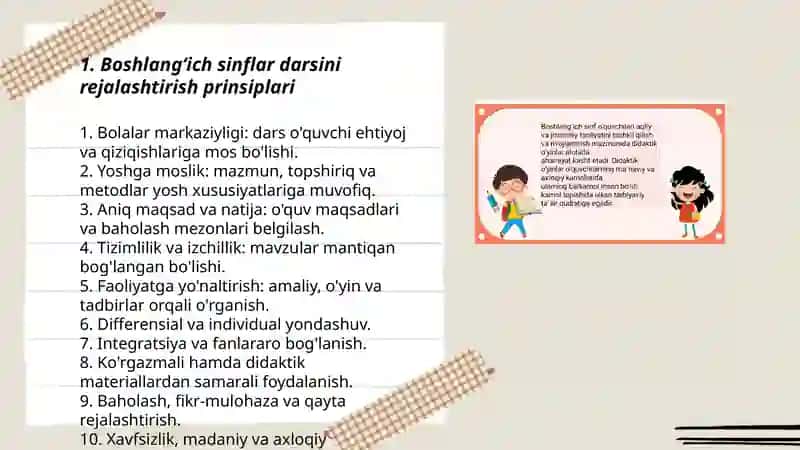 Boshlangʻich sinflarda darsni tashkil qilish,koʻrgazmali hamda didaktik materiallardan foydalanish 3