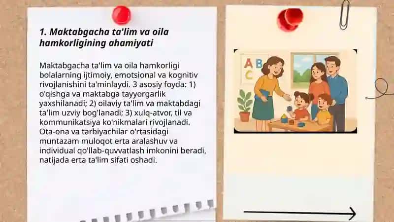 Maktabgacha ta'lim tashkiloti va oila hamkorligi mavzusida taqdimot 3