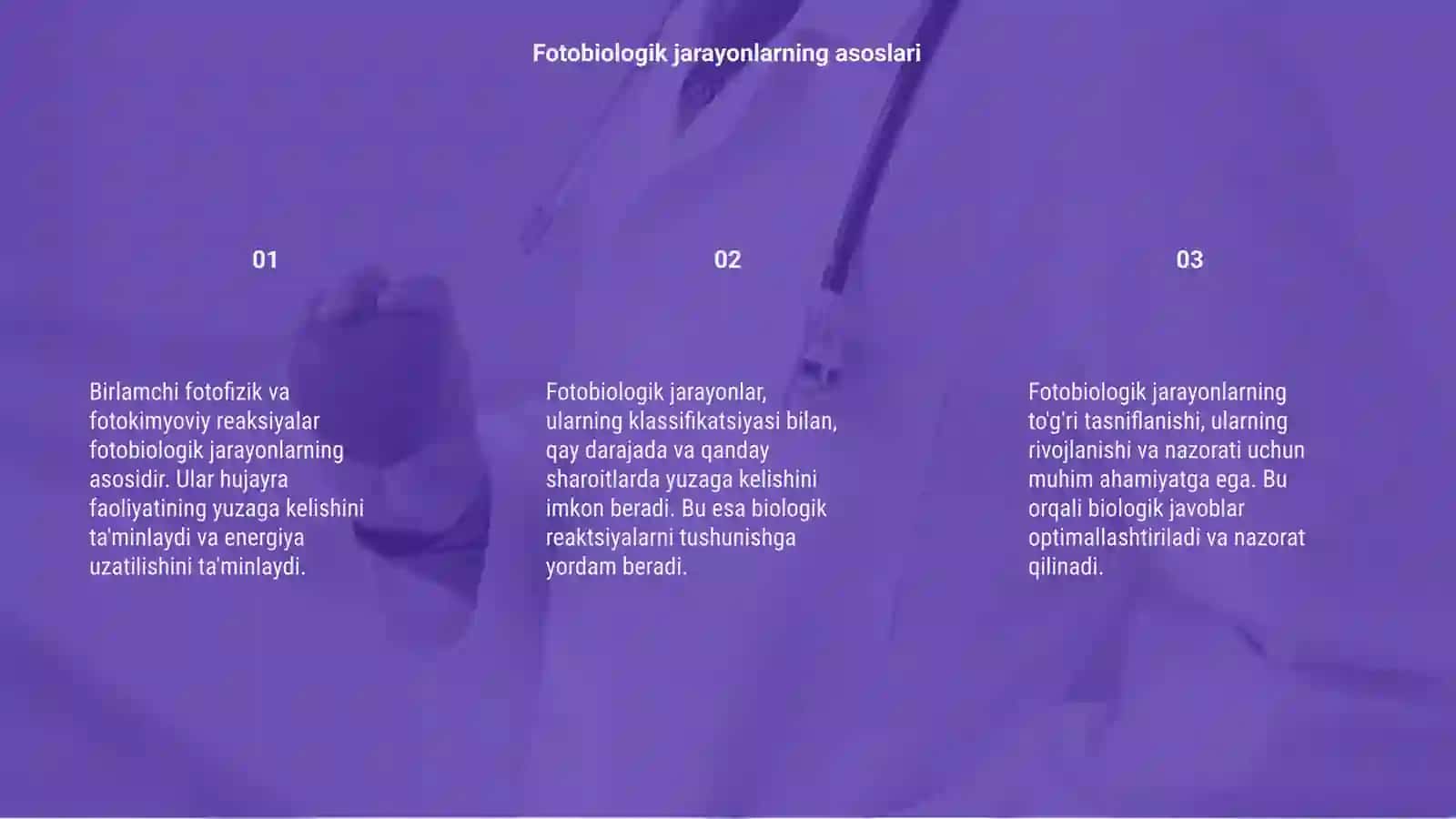 Fotobiologik jarayonlar klassifikatsiyasi 3