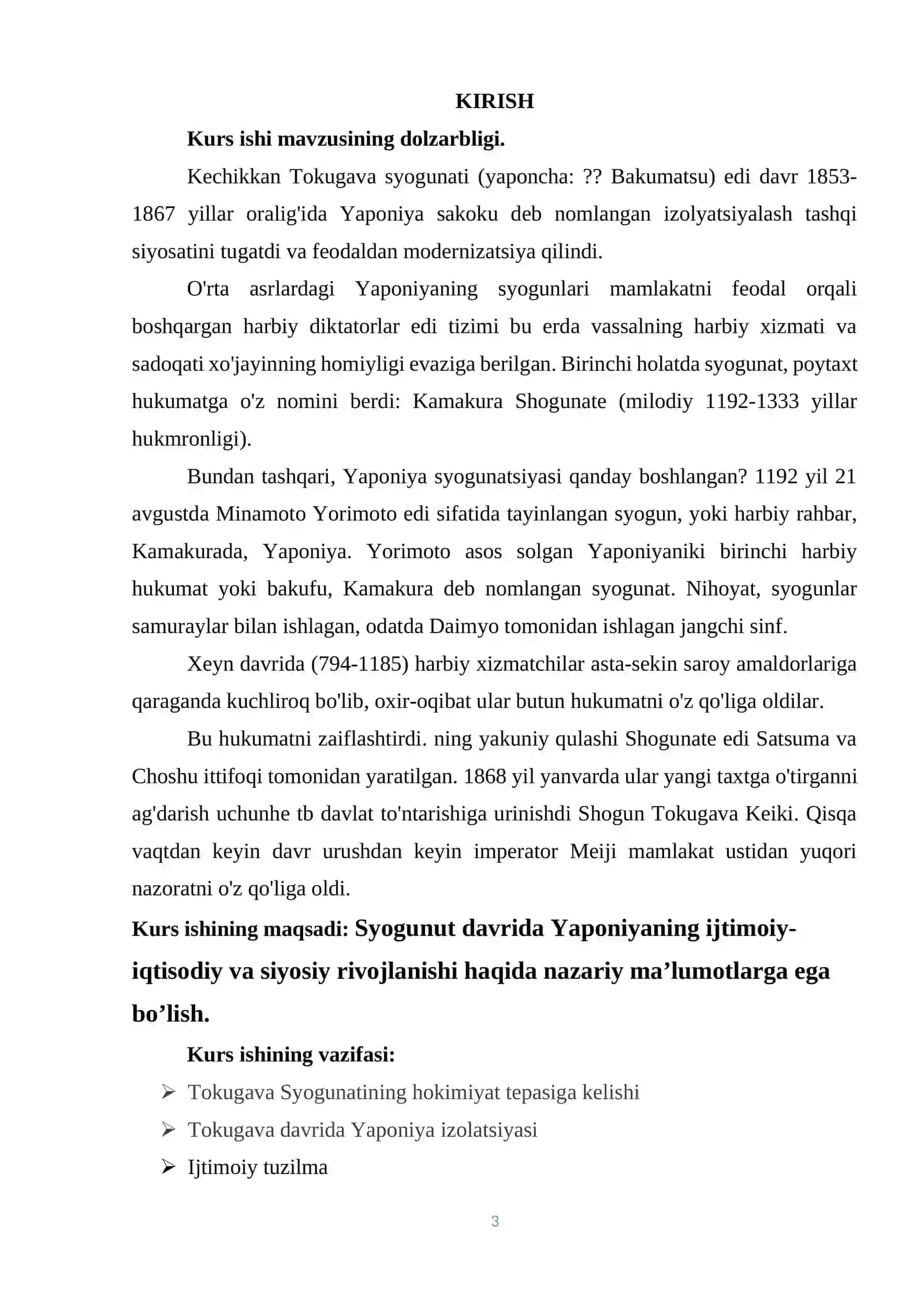 Syogunut davrida Yaponiyaning ijtimoiy-iqtisodiy va siyosiy rivojlanishi 3