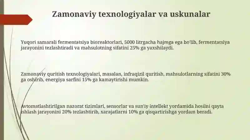 Agrobiznesda qishloqxo'jaligi mahsulotlarini qayta ishlashni rivojlantirish 3