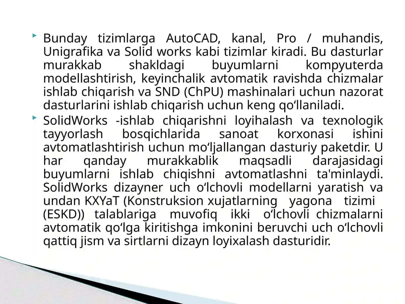 SolidWorks dasturida amaliy mashg’ulotlar to’plami 3