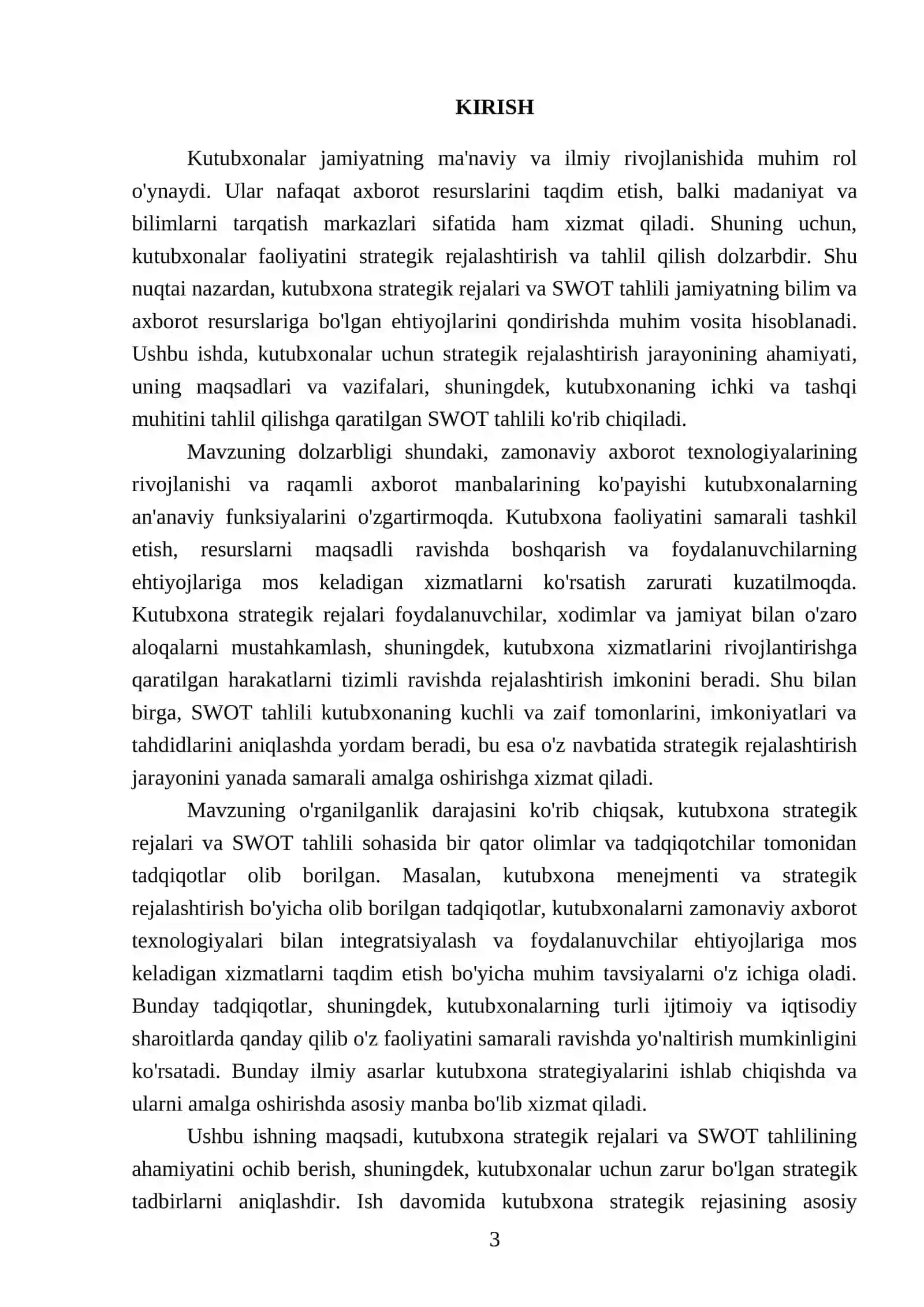 Kutubxona stratigig rejasi va SWOT tahlili 3
