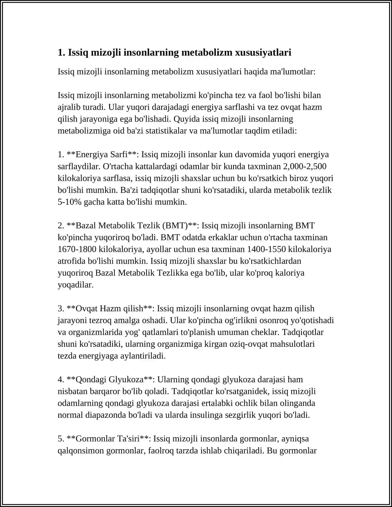 HALQ TABOBATIDA ISSIQ VA SOVUQ MIJOZLI INSONLARNING BIOKIMYAVIY TASNIFI 3