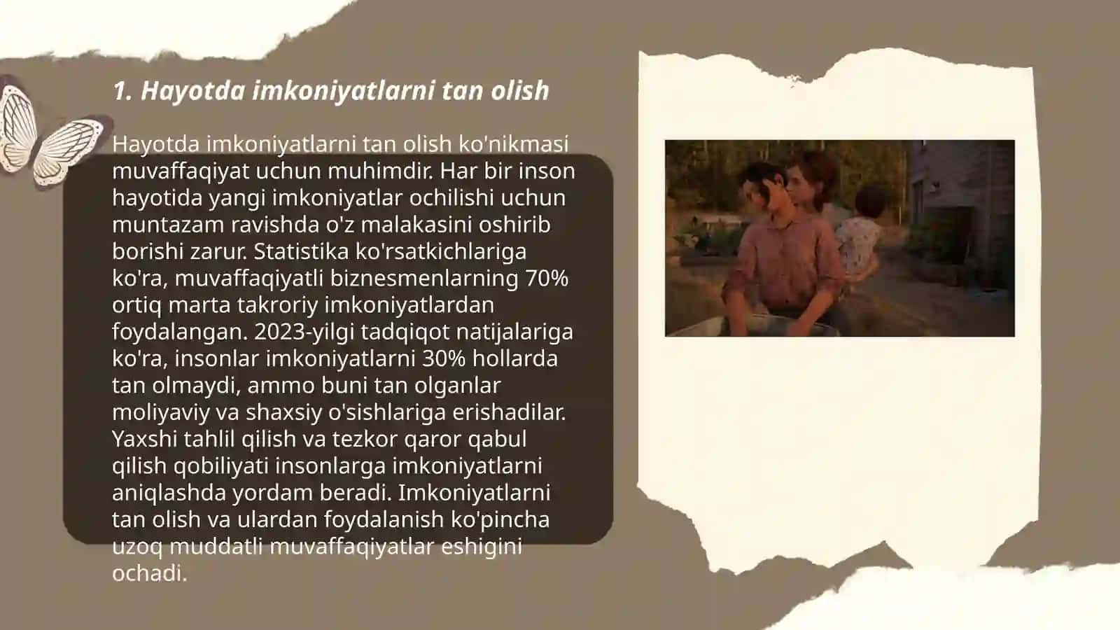 Hayotda imkoniyatlarni tan olish 3