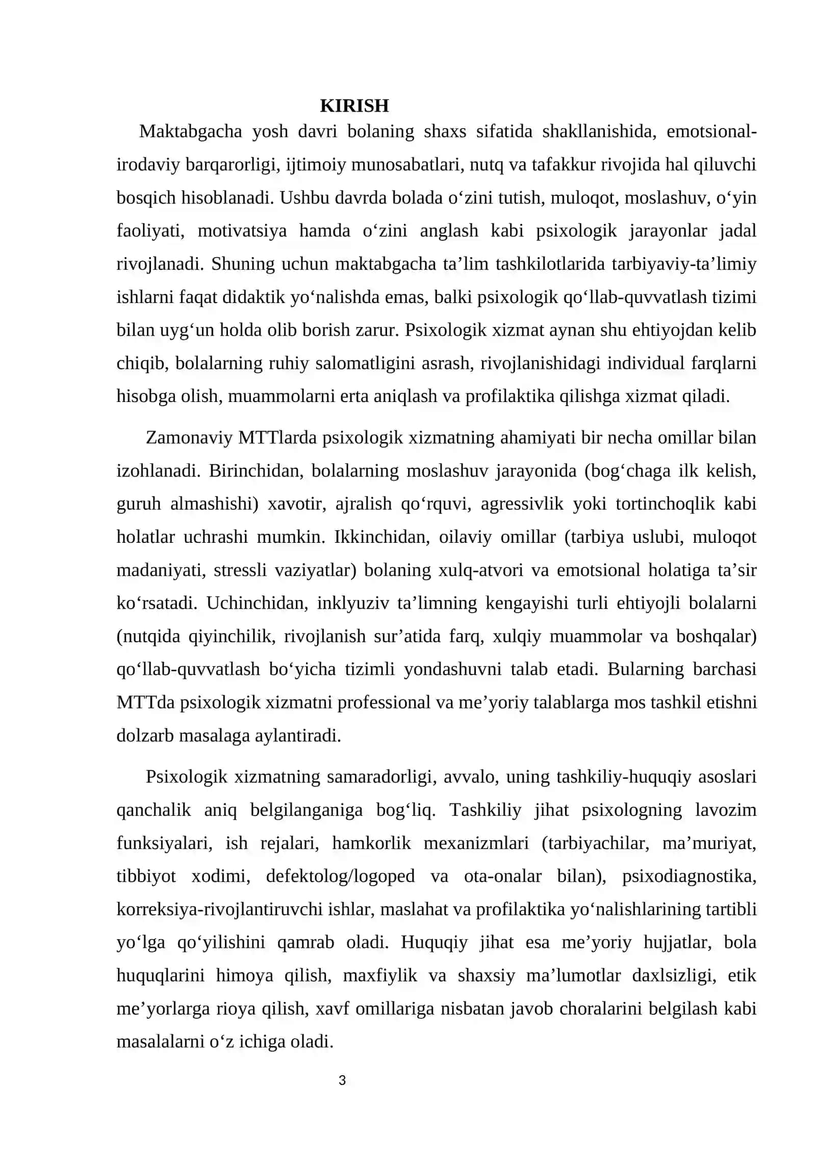 “Maktabgacha taʼlim tashkilotlarida psixologik xizmatni tashkil etishning tashkiliy -huquqiy asoslari” mavzusi 3