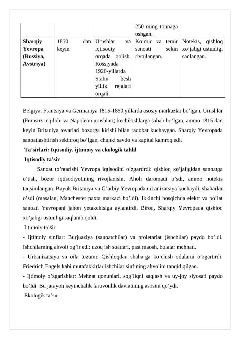 Yevropa davlatlarida sanoat to’ntarishi ma’lumotnoma 3