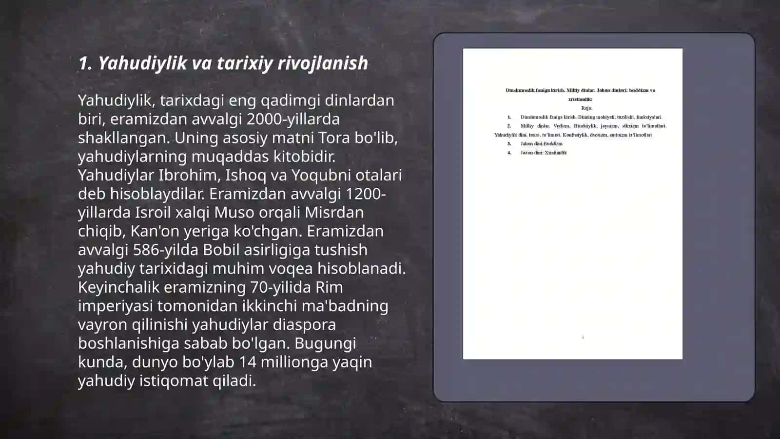 Yahudiylik ta'limoti va muqaddas kitobi 3